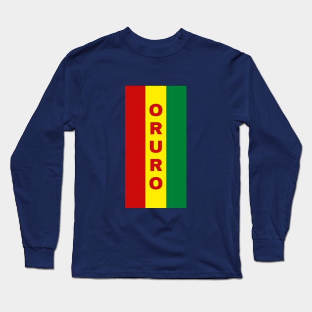 Oruro City in Bolivian Flag Colors Vertical Long Sleeve T-Shirt by aybe7elf